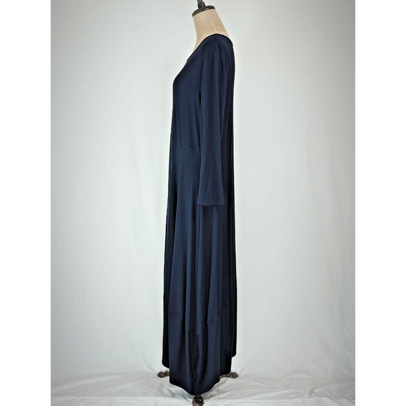 COMFY USA Navy Blue Long Sleeve Dress BEAUTIFUL ON!!! XL Modal #0091 - Picture 2 of 5